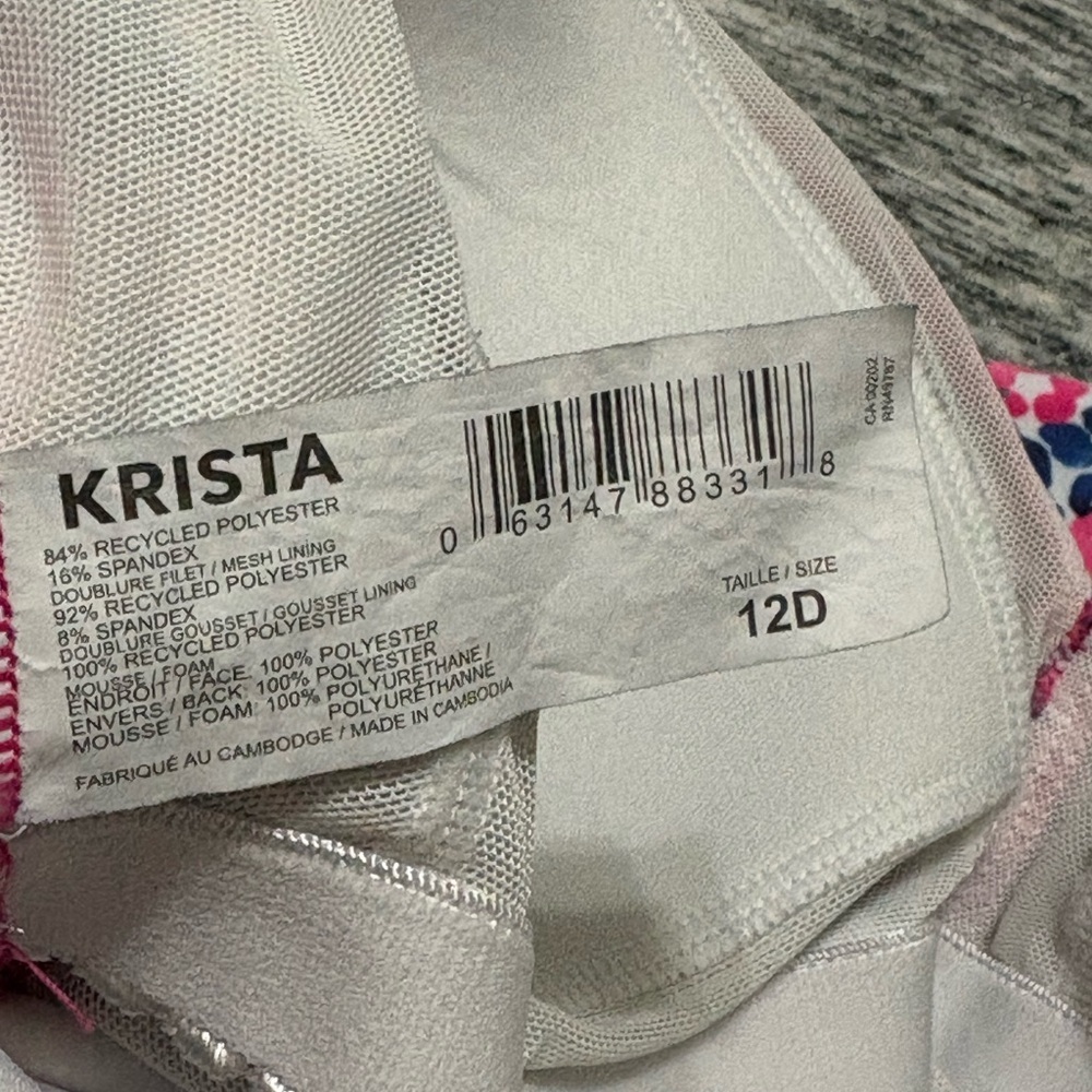 Ladies One Piece Floral Bathing Suit Krista Size 12D - Picture 6 of 7